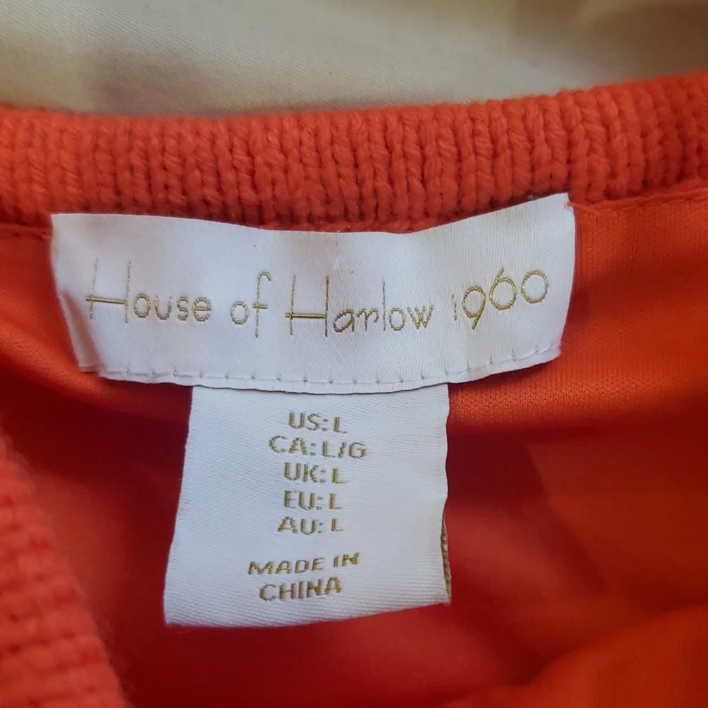 House of Harlow 1960 Orange Crochet Knit Midi Dress NWOT - Picture 2 of 8